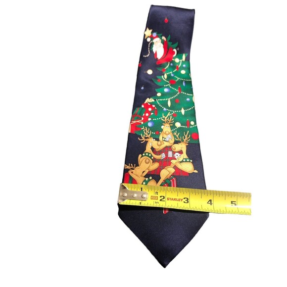 Hallmark Holiday‎ Traditions Christmas Tie 100% Silk By MMG Navy Blue - Picture 7 of 7